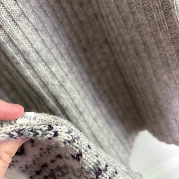 VTG Mac Jac Fair Isle Sweater Women Large Gray Wool Angora Rabbit Hair Cabincore - Picture 6 of 6